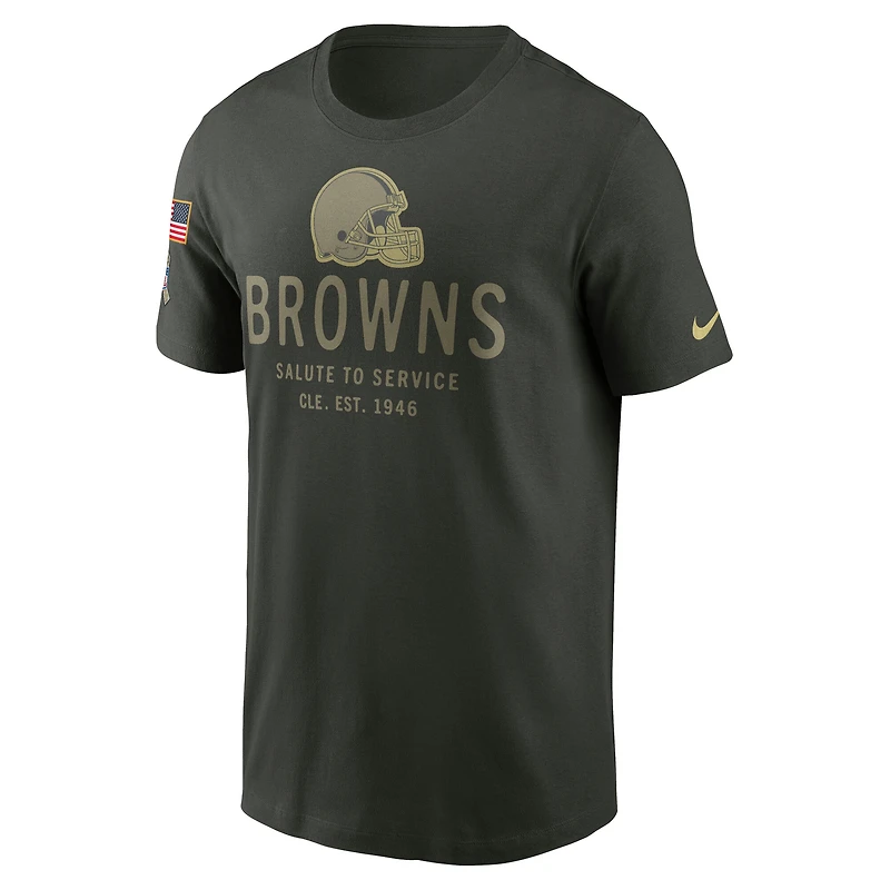 Men's Nike Forest Green Cleveland Browns 2025 Salute to Service Sideline Primary Edge Dri-FIT T-Shirt