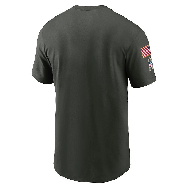 Men's Nike Forest Green Cleveland Browns 2025 Salute to Service Sideline Primary Edge Dri-FIT T-Shirt