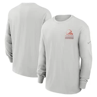 T-shirt à manches longues Nike Cleveland Browns Essential Heavy Max90 gris pour homme