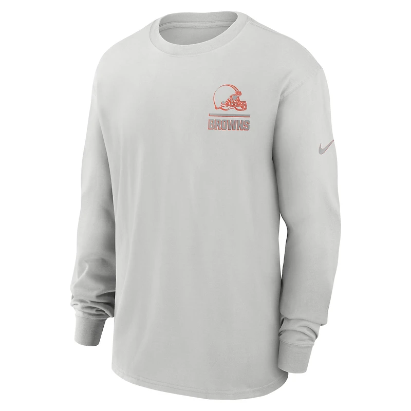 T-shirt à manches longues Nike Cleveland Browns Essential Heavy Max90 gris pour homme
