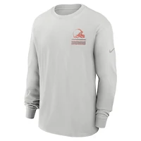 T-shirt à manches longues Nike Cleveland Browns Essential Heavy Max90 gris pour homme