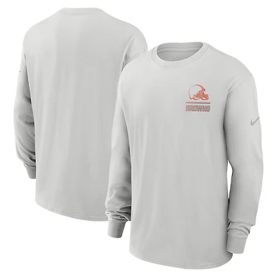T-shirt à manches longues Nike Cleveland Browns Essential Heavy Max90 gris pour homme
