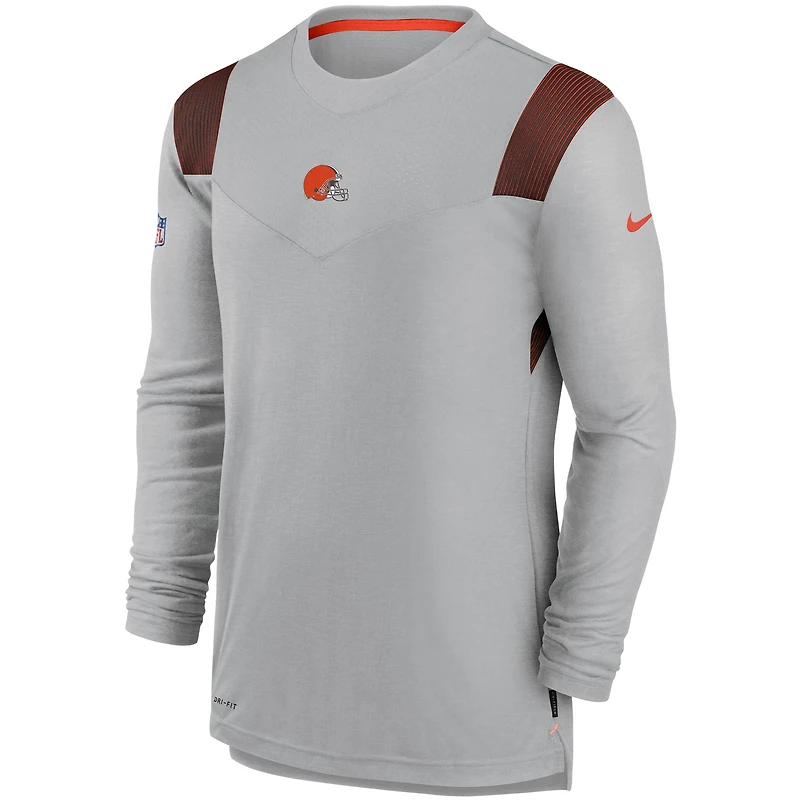 Men's Nike Gray Cleveland Browns Sideline Player UV Performance Long Sleeve T-Shirt