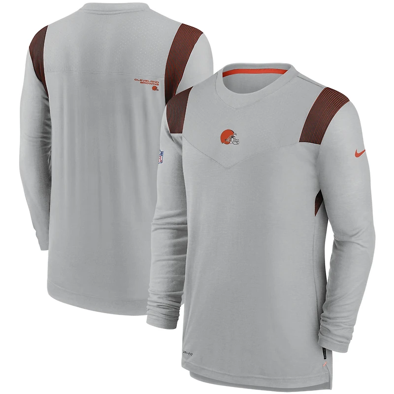Men's Nike Gray Cleveland Browns Sideline Player UV Performance Long Sleeve T-Shirt