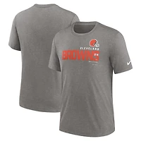 T-shirt à trois mélanges pour homme Nike Heather Charcoal Cleveland Browns Team