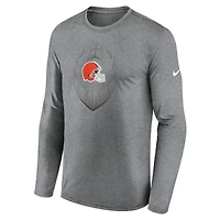 Men's Nike Heather Gray Cleveland Browns Icon Legend Performance Long Sleeve T-Shirt