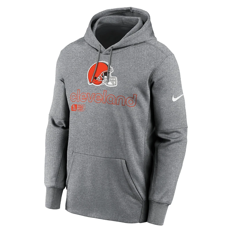 Sweat à capuche Nike Cleveland Browns Performance pour homme, gris chiné