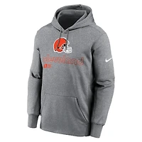 Sweat à capuche Nike Cleveland Browns Performance pour homme, gris chiné