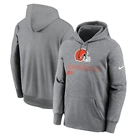 Sweat à capuche Nike Cleveland Browns Performance pour homme, gris chiné