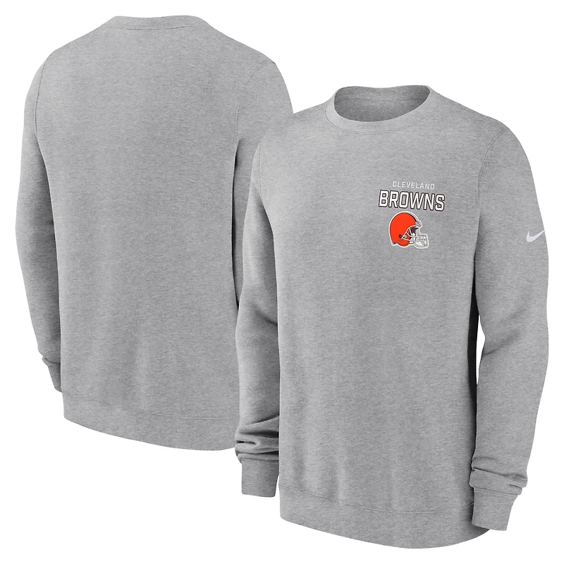 Sweat-shirt en molleton Nike Primetime Club gris chiné pour homme des Cleveland Browns