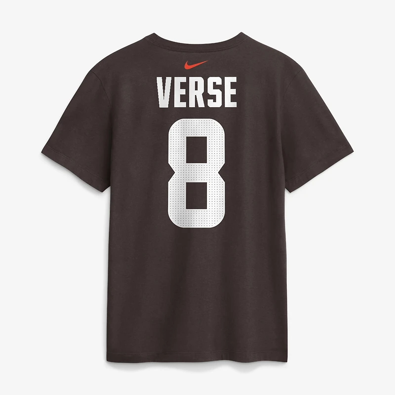 Men's Nike Jared Verse Brown Cleveland Browns Name & Number T-Shirt