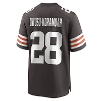 Men's Nike Jeremiah Owusu-Koramoah Brown Cleveland Browns Game Player Jersey