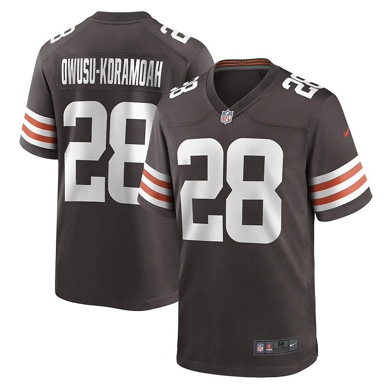 Maillot de joueur match Nike Jeremiah Owusu-Koramoah des Cleveland Browns pour homme, marron
