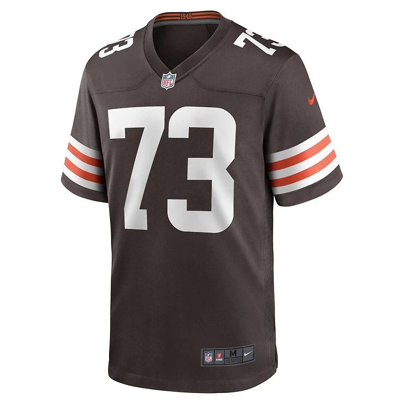 Maillot de match joueur retraité Nike Joe Thomas Brown des Cleveland Browns pour homme