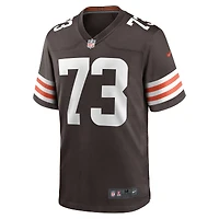 Maillot de match joueur retraité Nike Joe Thomas Brown des Cleveland Browns pour homme
