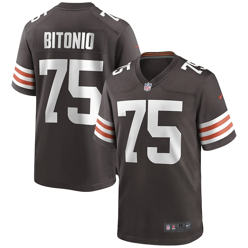 Maillot de match Nike Joel Bitonio Brown Cleveland Browns pour homme