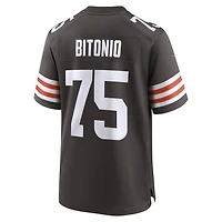 Maillot de match Nike Joel Bitonio Brown Cleveland Browns pour homme