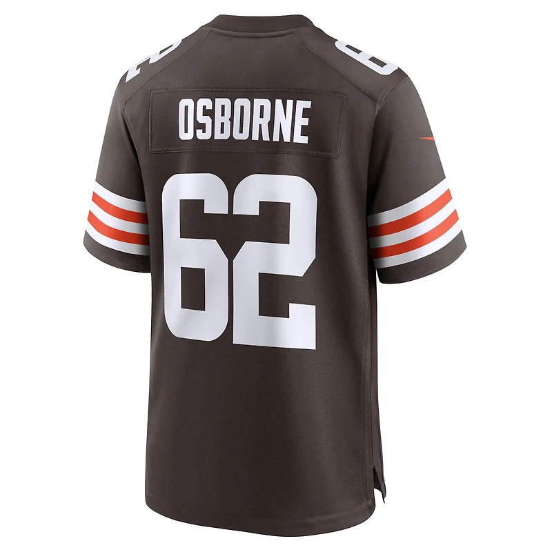 Men's Nike Justin Osborne  Brown Cleveland Browns Team Game Jersey