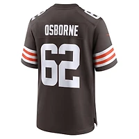 Men's Nike Justin Osborne  Brown Cleveland Browns Team Game Jersey