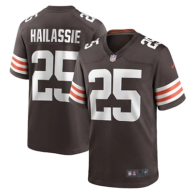 Men's Nike Kahlef Hailassie  Brown Cleveland Browns Team Game Jersey