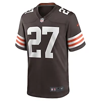 Maillot Nike Lorenzo Burns marron pour homme des Cleveland Browns Team Game