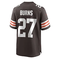 Maillot Nike Lorenzo Burns marron pour homme des Cleveland Browns Team Game