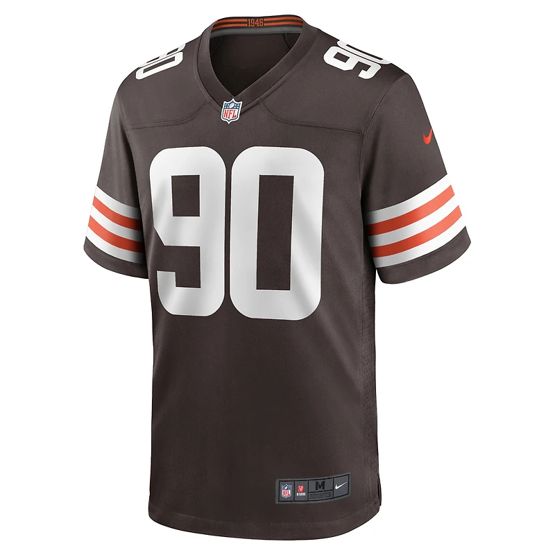 Maillot Nike Maurice Hurst pour homme, marron, joueur de match des Cleveland Browns