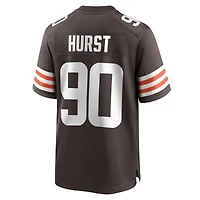 Maillot Nike Maurice Hurst pour homme, marron, joueur de match des Cleveland Browns
