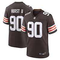 Maillot de match d'équipe Nike Maurice Hurst II marron des Cleveland Browns pour homme
