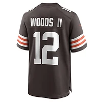 Maillot Nike Michael Woods II pour homme, joueur de match des Cleveland Browns, marron
