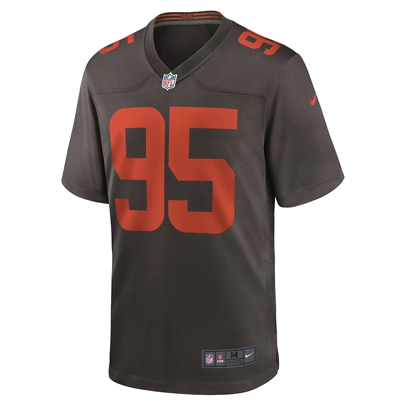 Men's Nike Myles Garrett Brown Cleveland Browns Alpha Dawg Game Jersey