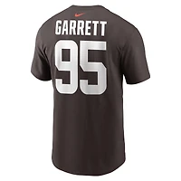 Men's Nike Myles Garrett Brown Cleveland Browns Player Name & Number T-Shirt