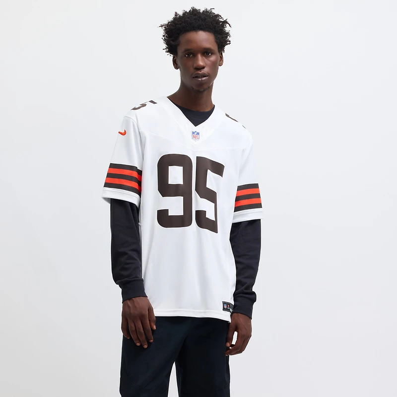 Men's Nike Myles Garrett White Cleveland Browns Vapor F.U.S.E. Limited Jersey