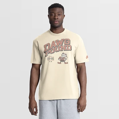 Men's Nike Natural Cleveland Browns Vintage Mod Blown Away Max90 T-Shirt