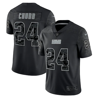 Men's Nike Nick Chubb Black Cleveland Browns RFLCTV - Limited Jersey