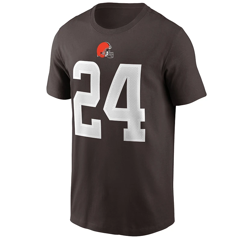 T-shirt Nike Nick Chubb pour hommes, marron, nom et numéro des Cleveland Browns