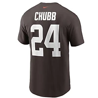 T-shirt Nike Nick Chubb pour hommes, marron, nom et numéro des Cleveland Browns