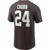 Men's Nike Nick Chubb Brown Cleveland Browns Player Name & Number T-Shirt