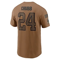 T-shirt Nike pour homme avec nom et numéro Salute To Service des Cleveland Browns Nick Chubb Brown