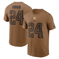 T-shirt Nike pour homme avec nom et numéro Salute To Service des Cleveland Browns Nick Chubb Brown