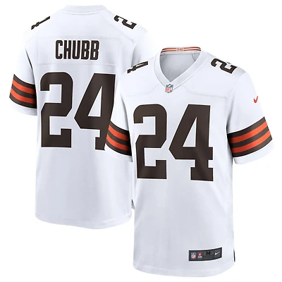Maillot de match Nike Nick Chubb pour hommes, blanc, Cleveland Browns