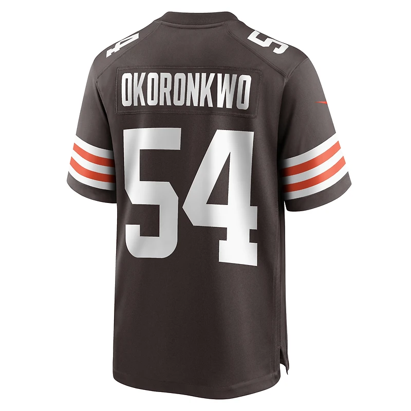 Maillot de joueur match Nike Ogbonnia Okoronkwo pour hommes, marron, Cleveland Browns