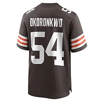 Maillot de joueur match Nike Ogbonnia Okoronkwo pour hommes, marron, Cleveland Browns