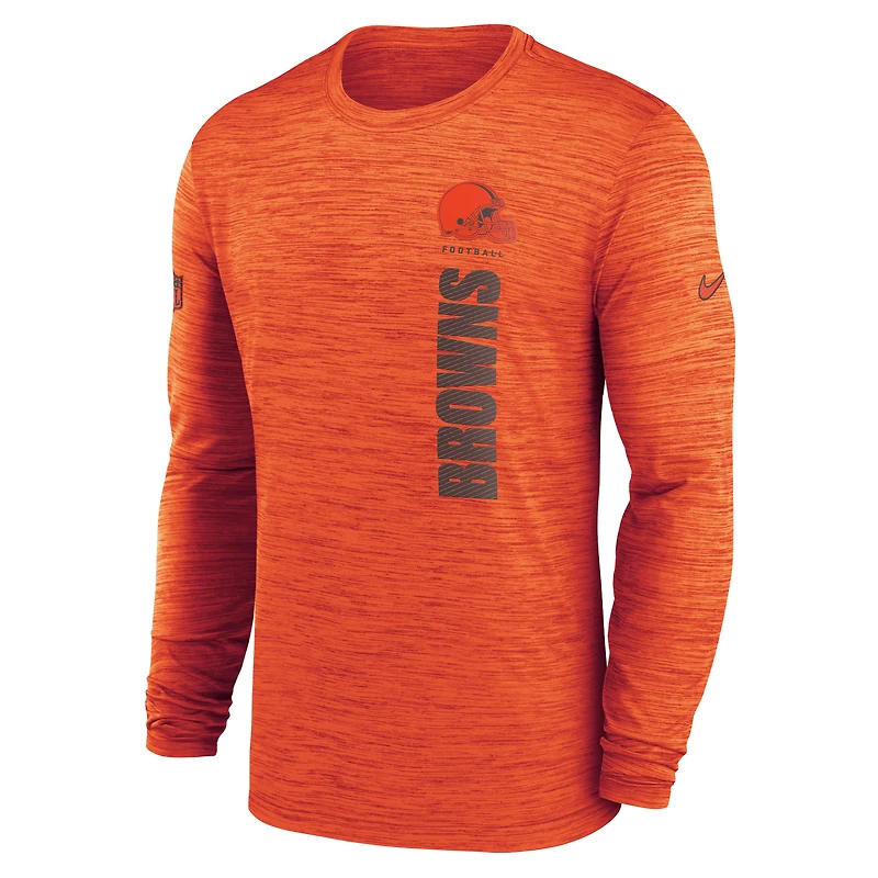 Men's Nike Orange Cleveland Browns 2024 Sideline Velocity Performance Long Sleeve T-Shirt