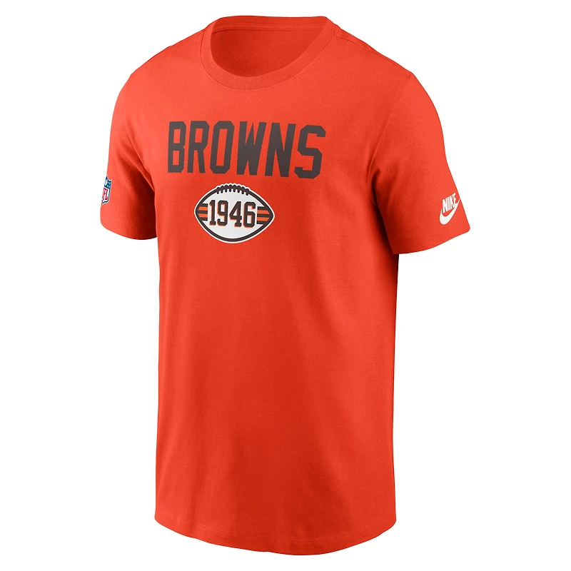 T-shirt Nike orange pour homme, Alt Pack, conversion Onside Performance des Cleveland Browns