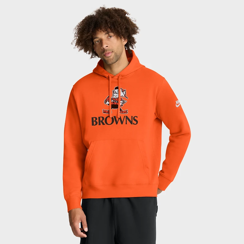 Men's Nike Orange Cleveland Browns Best Season Rewind Club Pullover Hoodie