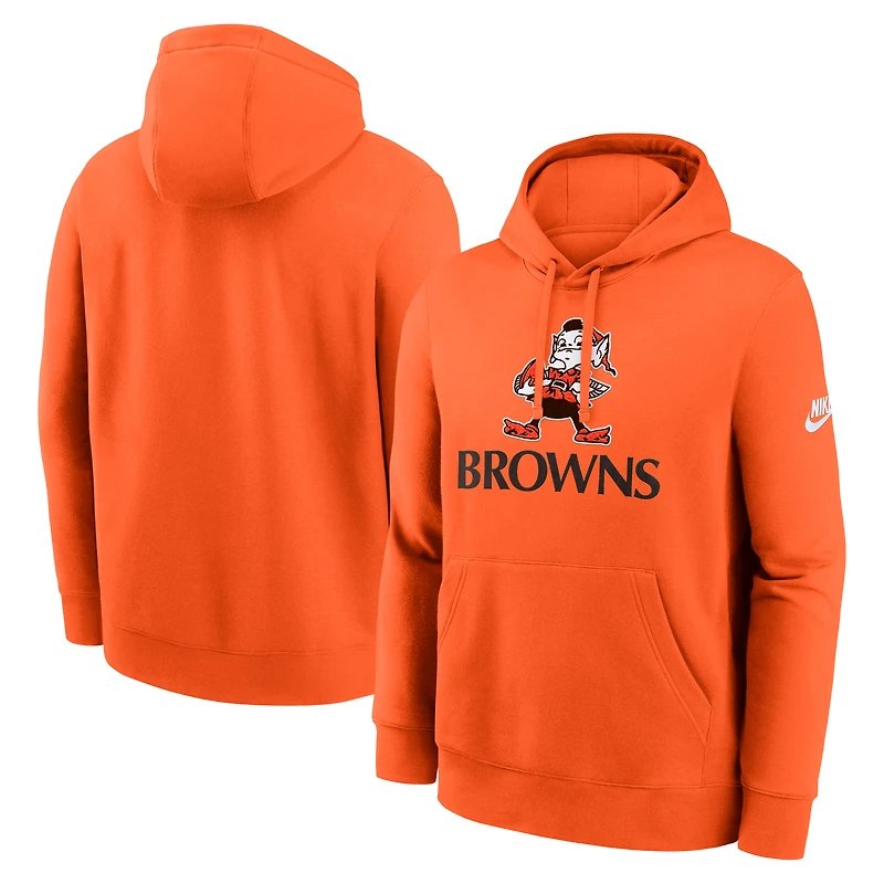 Sweat à capuche Nike orange Cleveland Browns Best Season Rewind Club pour homme