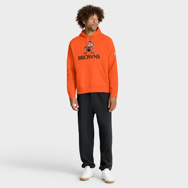 Men's Nike Orange Cleveland Browns Best Season Rewind Club Pullover Hoodie