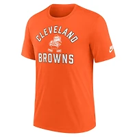 T-shirt Nike orange pour homme, motif tri-mélange des Cleveland Browns, avec chronologie favorable