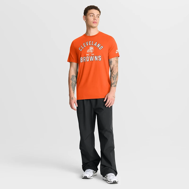 T-shirt Nike orange pour homme, motif tri-mélange des Cleveland Browns, avec chronologie favorable